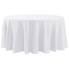 Aocoz Round Tablecloth 132 Inch White Tablecloths Washable Decorative Linen