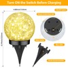 ASOMST 2-Pack Garden Solar Lights Outdoor, Cracked Glass Ball Light
