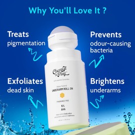 Chemist at Play UnderArm Roll-On with 5% AHA| Lactic & Mandelic Acid|Prevents Odour, Brightens Skin & Exfoliates Underarm | For Sensitive Skin | Fragrance-Free | Alcohol & Aluminium Free | 40 ml