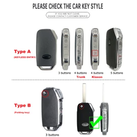 ontto luminous car key cover fit for Kia Telluride Stinger Soul Sportage Forte K5 Seltos KX5 K8 2019-2024 Metal Smart Shell case key holder keyring keychain styling Accessories 3 buttons Silver