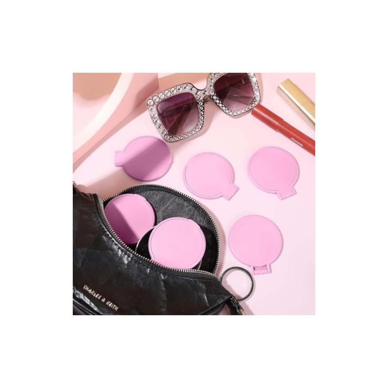 Espejo de Bolsillo, 50 Piezas Mini Espejo para Maquillaje Rosa