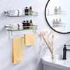 LANC Chrome Bathroom Shelf Glass Shelves 20-Inch Floating Tempered Glass