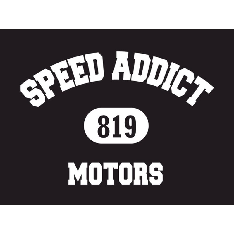 SPEED ADDICT 819 COLLEGE LOGO RINGER T-SHIRT BLACK x GRAY