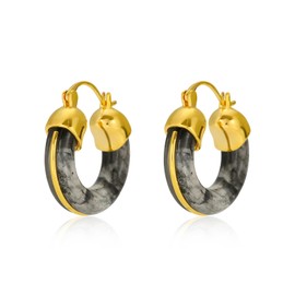 ABILITH Women's Acrylic Resin Drop Earrings, Teardrop Chunky Hoop Earrings,18K Gold Plated Polished Tear Drop Earrings Jewelry for Teen