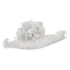 Floral Ruffle Brim Organza Hat - White OSFM