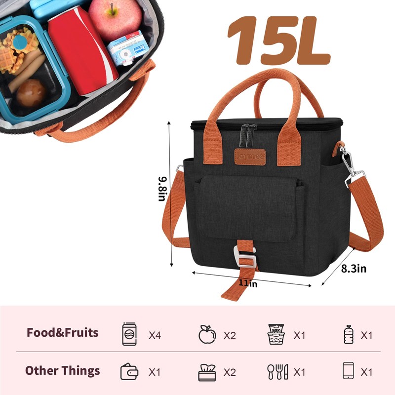 Joymee Insulated Lunch Bag for Women/Men, Waterproof Lunch Box for