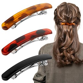 Atoden Pinzas Para El Cabello Con Forma De Carey Para Mujer - Juego De 3 Pinzas Retro Sin Pliegues De 9 Cm (3,54") Para Cabello Fino, Corto, Mediano Y Grueso