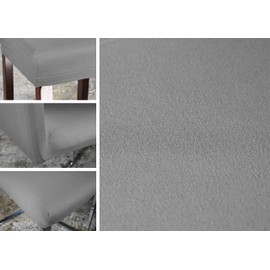 BEAUTEX Microfibre Chair Cover Sets, Microfibre Chair Cover, Elastic Stretch Cover, Choice of Size and Colour (Set of 2, Grey)