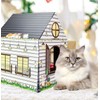 MUNILAIL Cardboard Cat House with Scratcher 16"x 13"x19" Cat Scratch