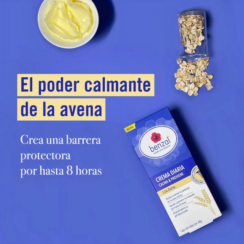 Crema Íntima Diaria Benzal con Avena 3 Pack 30g cada