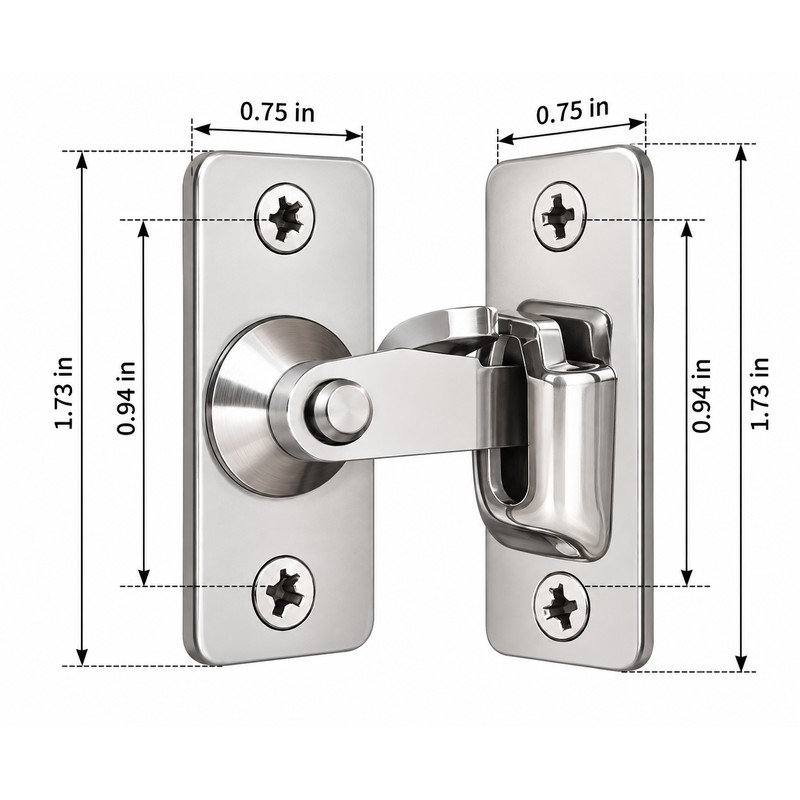 90° Stainless Steel Door Latch for Right-Angle Locking – Flip