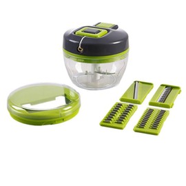 FREMON Zwiebelschneider, 6-in-1 Multifunktions-Gemüseschneider, Zerkleinerer Küche mit Schneebesen,Chopper Manuell Ideal für Babynahrung,Kartoffel, Zwiebeln, Knoblauch, Gemüse, Obst
