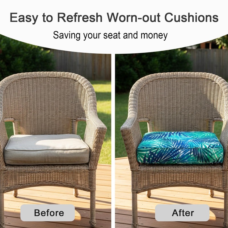 NettyPro Outdoor Cushion Cover Waterproof Patio Chair Seat Cushion Slip
