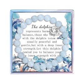 MollyQueen Cute Dolphin Bracelet Dolphin Gifts for Women Dolphin Gifts Dolphin Lover Gifts Dolphin Spirit Animal Gift Dolphin Jewelry (Blue Dolphin Gifts)