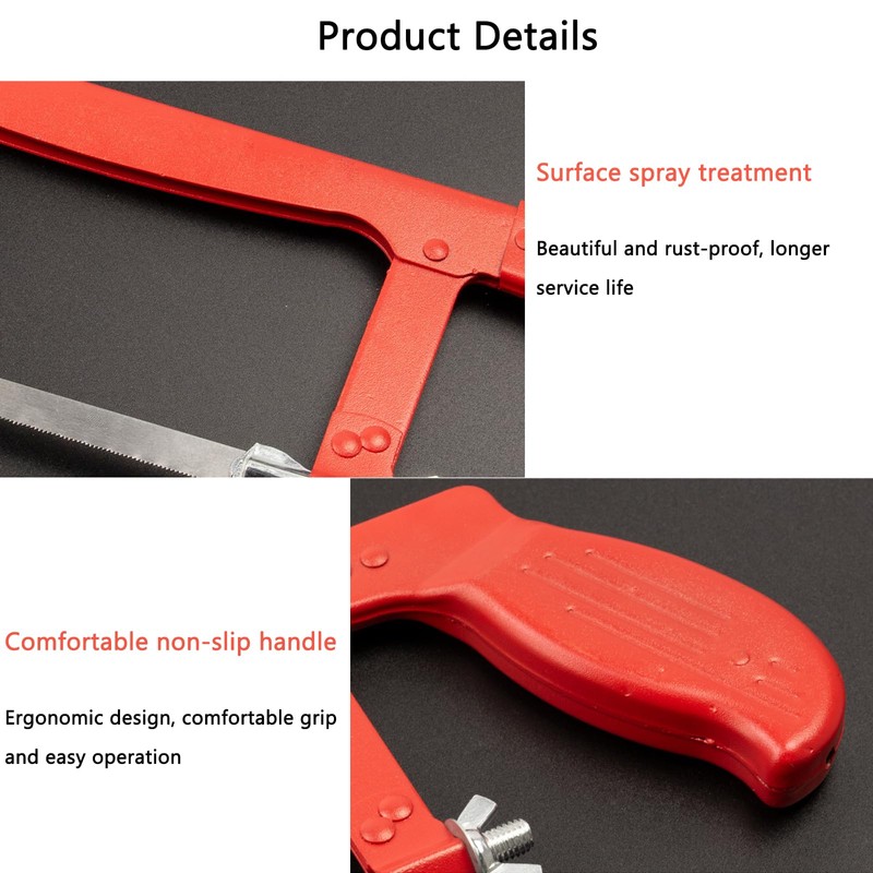 Wonglea Hacksaw,Adjustable Hack Saw Frame Set,with 3 Hacksaw Blades 12