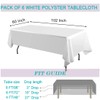 Blissource White Table Cloth Rectangle Tablecloth 60x102 Inch 6 Pack,Polyester