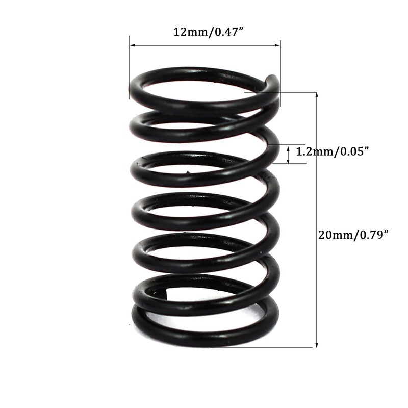 TOP-VIGOR 10Pcs Compression Spring, 1.2mm Wire Dia, 12mm OD, 20mm