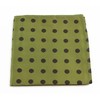Mens Olive Green & Brown Polka Dot Silk Pocket Square