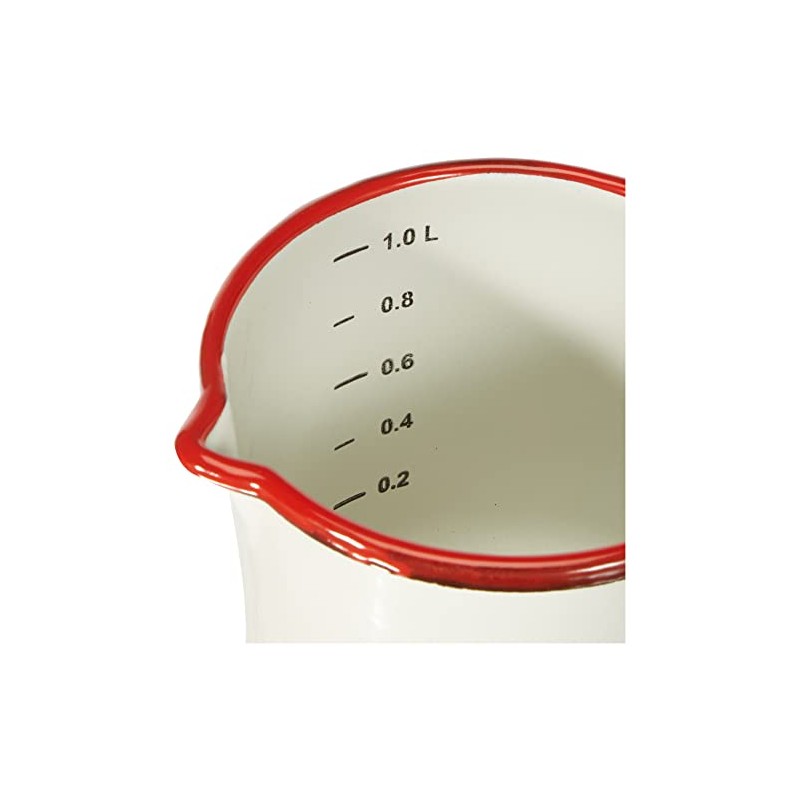 IBILI Vaso MEDIDOR Bordeaux 12 cm, Stainless Steel, weiß/rot, 12