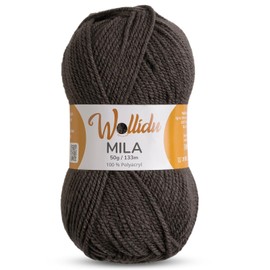 Wollidu Mila Yarn for Crochet and Knitting, 1 x 50 g/133 m, Knitting Yarn, 100% Polyacrylic, Crochet Yarn, Slate Grey