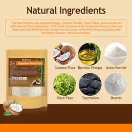 2 in 1 Foot Pads, One-Piece Design Bamboo Vinegar Coconut Foot Pads Improve Sleep and Relaxation, Natural No Off, Not Sticky - Premium Foot Care(10 Pads)