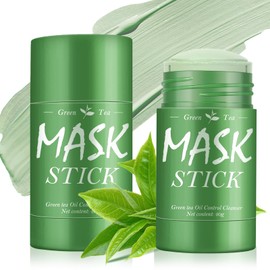 Pack of 2 Green Mask Stick, Green Tea Deep Cleanse Clay Mask, Green Tea Purifying Clay Stick, Deep Cleansing Smearing Stick, Moisturising Green Tea Face Mask, Deep Cleansing Smearing