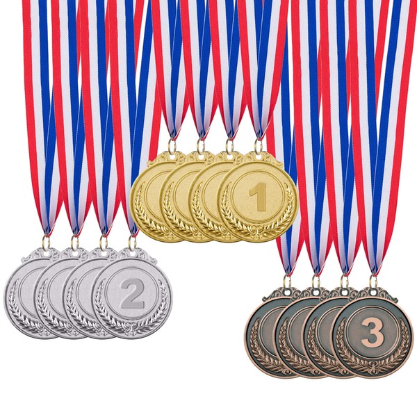 IHPUKIDI 12 Pieces Gold Silver Bronze Award Medals, Olympic Style