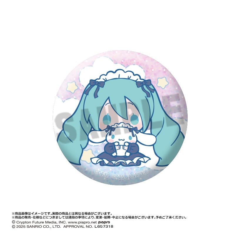 Hatsune Miku x Cinnamoroll Trading Glitter Tin Badge 8 Pack