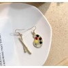Hand made cute palette brush asymmetric earrings