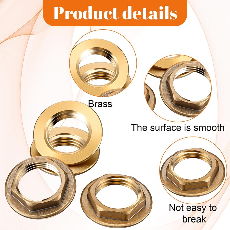 4 Pack 1/2 Inch NPT Female Locks Nut Pipe Fitting