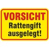 Sign "Vorsicht Achtung Rattenpoison ausgelegt" Aluminium Composite Material 3 mm