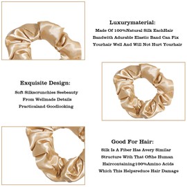 Senshuomy Hair Scrunchies for Women Solid Color Elastic Bands Soft and Silky Hair Ties Bobbles Hair Bands Hair Accessories, for Thick Thin Curly Hair, 6 Pack (Silk)