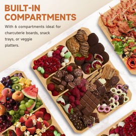 Charcuterie Board with Lid, Travel Portable Snackle Box Charcuterie Container Bamboo Cutting Boards for Candy Fruits Nuts Snacks, House Warming Gifts for Women