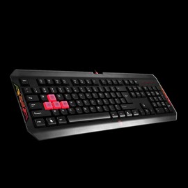 BLOODY Gaming Keyboard, Double-Secured Water Resistant Keyboard, Silicon Keys (Q100) - Spanish Layout