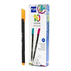 Plus Office 10 Filzstifte mit feiner Spitze, 0,4 mm, ideal zum Schreiben, Malen und Zeichnen, Schulstifte mit feiner Spitze, bunte Tinte auf Wasserbasis (Neonorange)