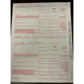Unbranded/Generic Tax Form 1099 INT 2020 Copy A for IRS