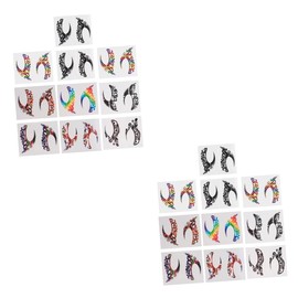 Baluue 2sets Costume Props Eyeshadow Stickers Festival Makeup Stickers for Women Paper Glue Quick Easy Application 10pairs*2 Random Style