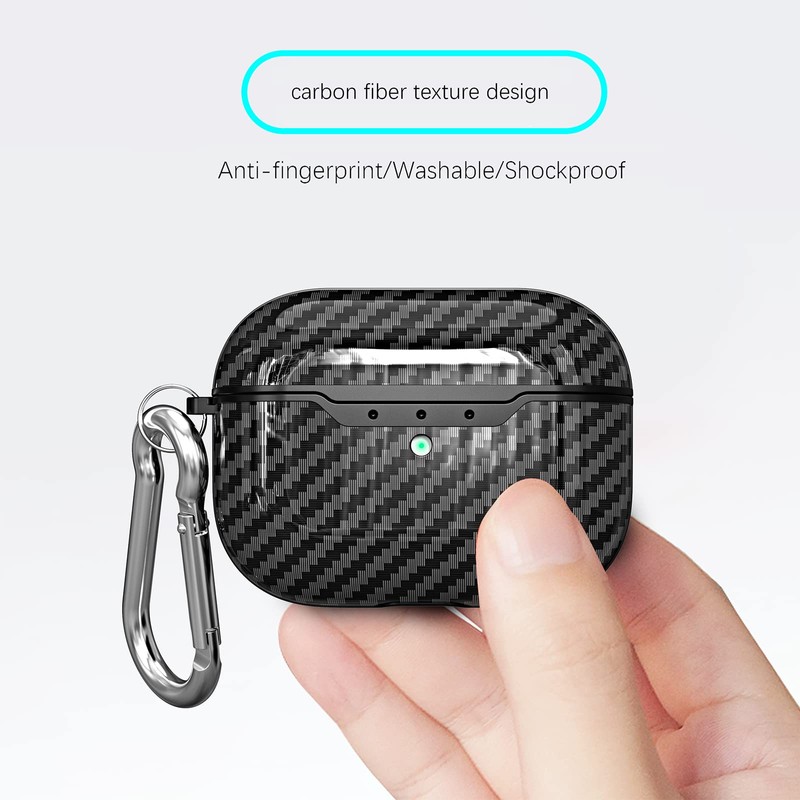 AKABEILA Case for AirPods Pro 2019 Case Cover with Carabiner