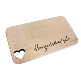 KATINGA Breakfast Board with Heart Cut-Out with Engraving (Herzensmensch)