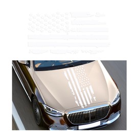 Suvnie Distressed American Flag Sticker, 11.81" × 23.62" Patriotic Old Glory Military Grunge USA Decals, Waterproof US Flag Graphic Sticker Decoration for Car Door Window Bumper (White)