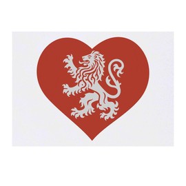 'Lion Love Heart' Temporary Tattoo - Water Resistant, Skin-Safe, Non-Toxic Transfer (TO00084861)