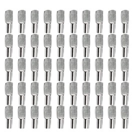 Gasea 125pcs 5mm Shelf Support Pins Spoon Shape Cabinet Shelf Pegs Nickel Plated for Furniture Cabinet Closet