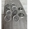 Traditional Buttons Antique Silver Coloured Flower Flat Metal Buttons with