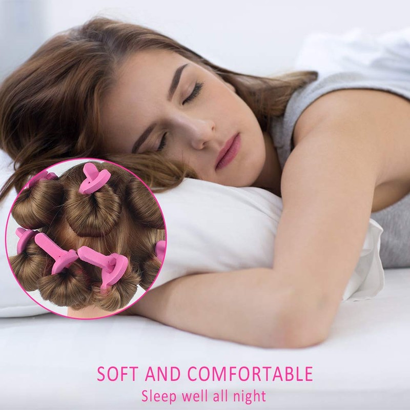 Foam Hair Rollers 18 Pieces Flexible Sponge Hair Rollers Overnight