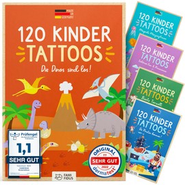 Famifidus 120 Skin-friendly Children's Tattoos, Dermatologically Very Good, Children's Tattoos, Made in Germany, Tattoo Children, Our Tattoos for Children