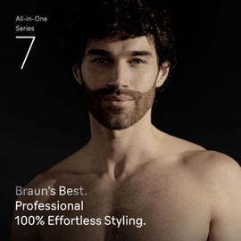 Braun All-in-One Series 7 Grooming Kit, 12in1, ProBlade & AutoSense, 120 Min, SkinGuard & Beard Fading, AquaGrip for Under Water Use, AIO7545, Grey