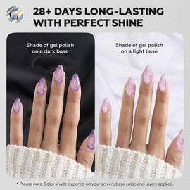 GLOSS Cat Eye Gel Nail Polish | Pink 15ml Hema-Free Soak Off UV Gel, Purple Magnetic Nail Polish,Holographic Glitter gel Varnish Art Manicure, Salon DIY Home, Gifts for Girls