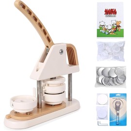 3rd Gen 58mm Button Maker Machine - No Installation DIY Badge Press System w/100pcs Button Parts & Templates, 2.28in Pin Badge Maker for Crafts