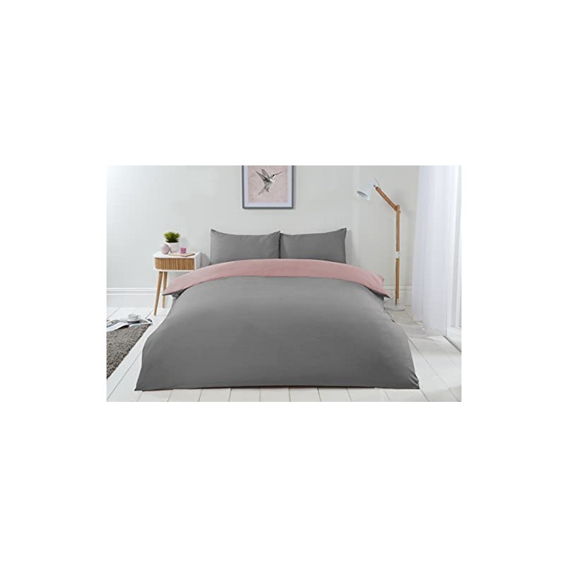 Emma Barclay Lyla Reversible Duvet Set in Cream/Blush Pink -