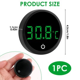 Mini Digital Aquarium Thermometer, High Precision 0.1°C Fish Tank Thermometer with LED Display, Energy Saving Stick-On Temperature Monitoring for Tropical Fish, Reptile and Turtle Tanks (Black)
